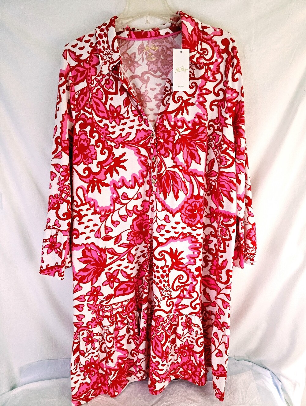 Lilly Pulitzer Delany Stretch Shirt Dress Size XL NWT Socialite 100% Cotton $148
